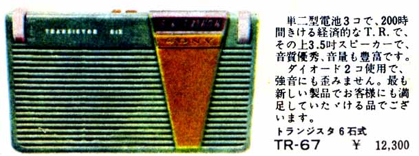 SONYトランジスタラジオTR-67